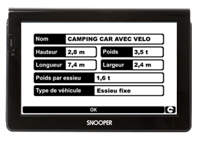 Menu camping car du CC7000
