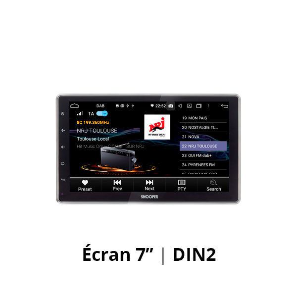 Autoradio double DIN Car Play et Android Auto 7 pouces