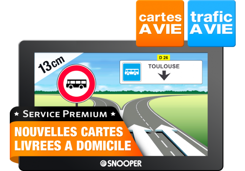GPS SNOOPER spécial Bus & Autocars AC5400 écran 5'' Premium