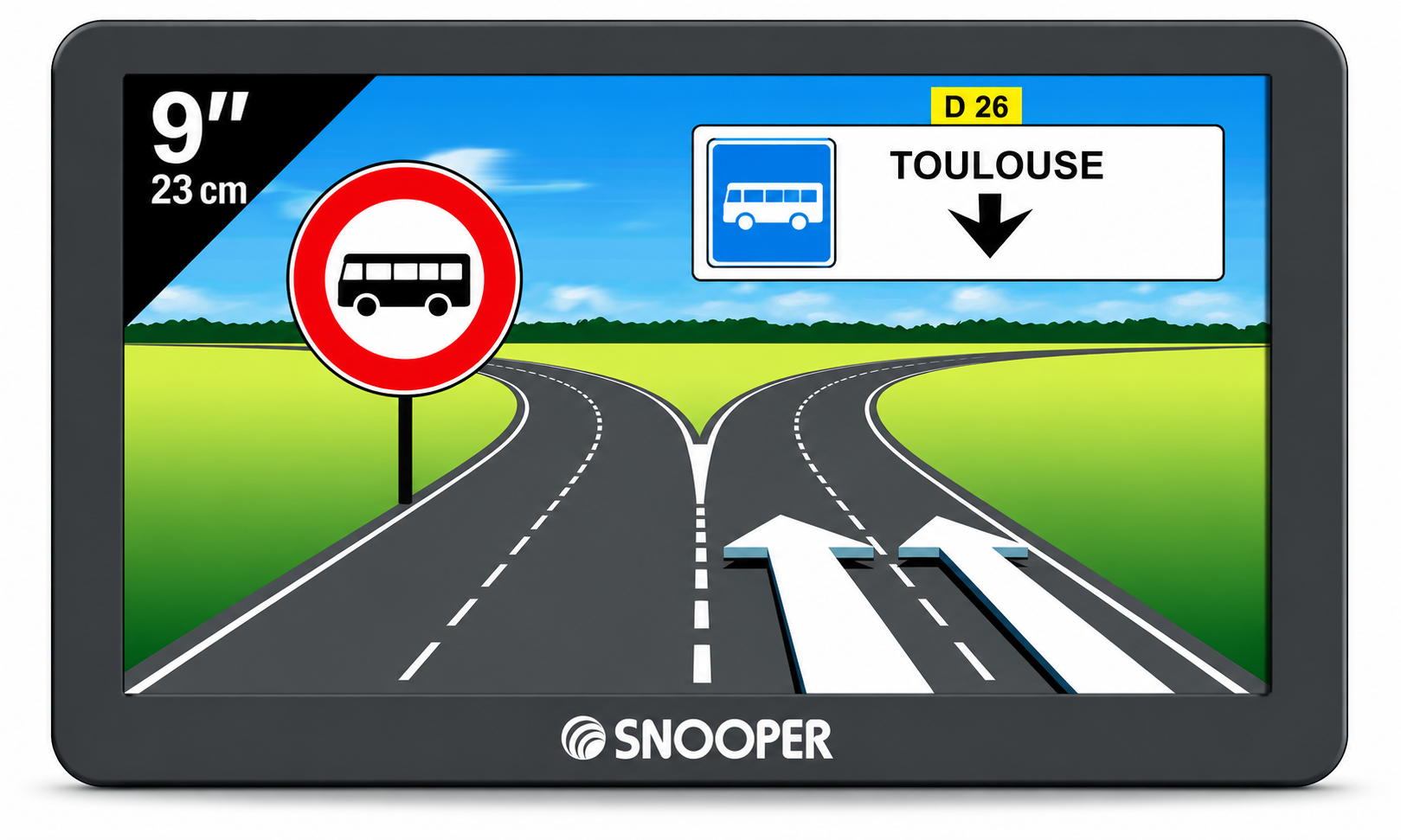 Snooper AC9900 - GPS autocar et bus 9 pouces avec support magnétique actif
