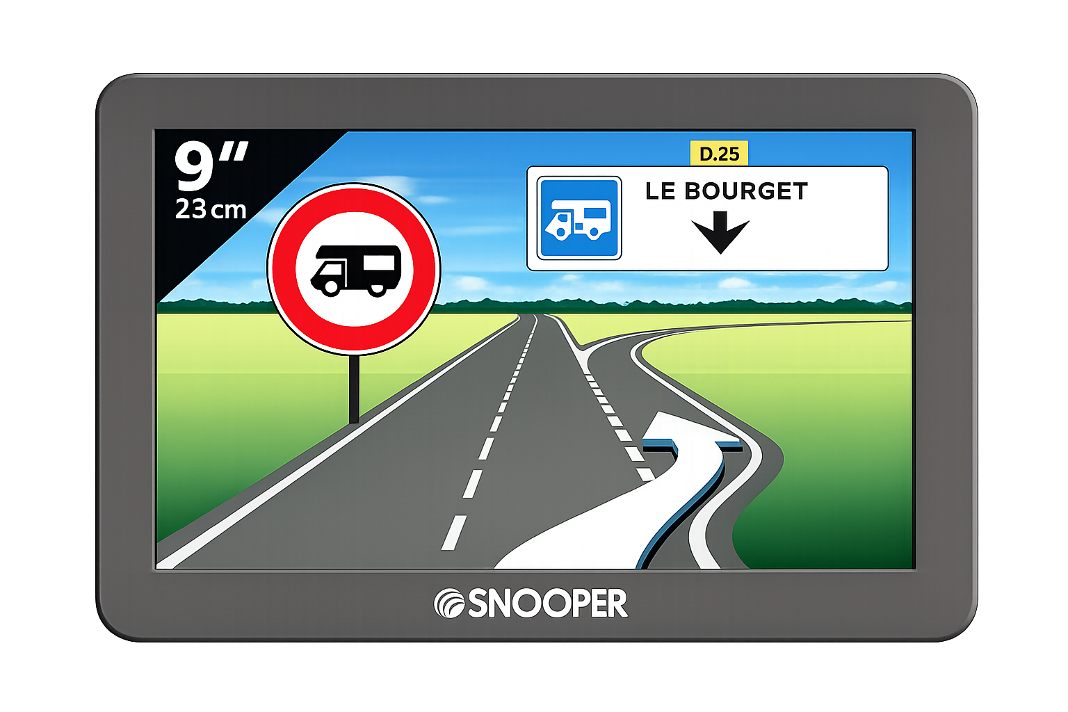 Snooper CC9900 - GPS camping-car 9 pouces avec support magnétique actif
