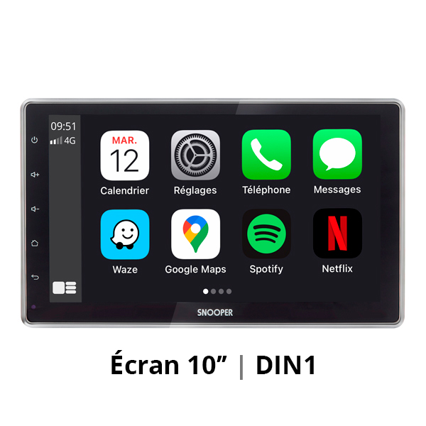 Autoradio Car Play & Android Auto Ecran 10,2'' au format simple DIN 