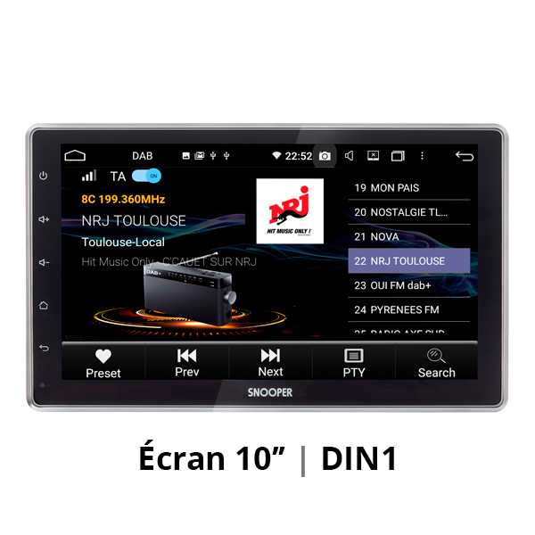Autoradio Car Play & Android Auto Ecran 10,2'' au format simple DIN 