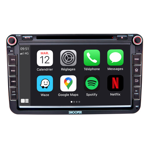 Autoradio Car Play & Android Auto Ecran 8'' Double DIN Format VW