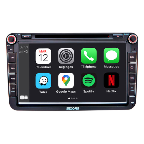 Autoradio Car Play & Android Auto Ecran 8'' Double DIN Format VW